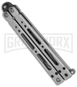 Bear OPS Bear Song IV Balisong Butterfly Knife - Damascus Plain -Best Knife Shop bear ops b 400 ld 36003 side cm large