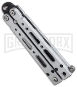 Bear OPS Small Bear Song IV Balisong Butterfly Knife - Black Plain -Best Knife Shop bear ops b 450 b 35014 bhq 16204 cm side large