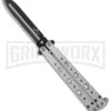 Bear OPS Bear Song V Gray Balisong Butterfly Knife - Black Plain -Best Knife Shop bear ops b 500 b 35030 cm large