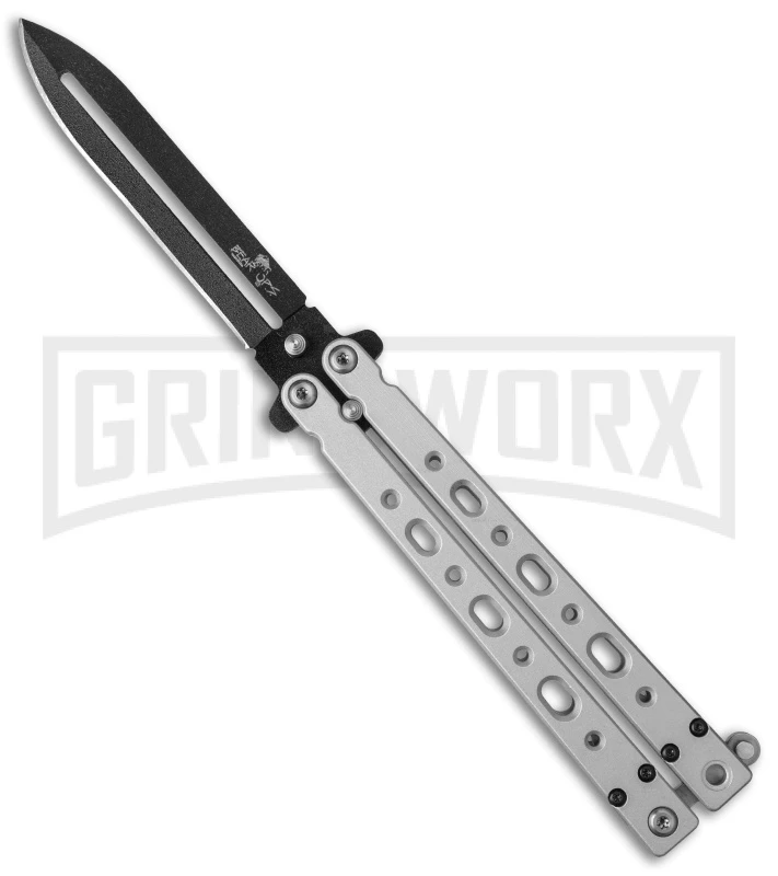 Bear OPS Bear Song V Gray Balisong Butterfly Knife - Black Plain 3 Bear OPS Bear Song V Gray Balisong Butterfly Knife - Black Plain