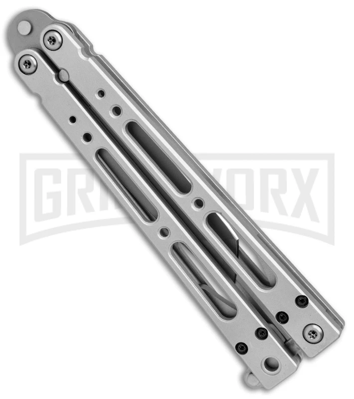 Bear OPS Bear Song IV Silver Tanto Butterfly Knife - Bead Blast Plain 4 Bear OPS Bear Song IV Silver Tanto Butterfly Knife - Bead Blast Plain - Image 3