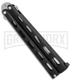 Bear & Son 114 & 114TR Black Butterfly Knife 2-Pack -Best Knife Shop bear son 2 pack butterfly special black 114 114TR BHQ 50066 er knife side large