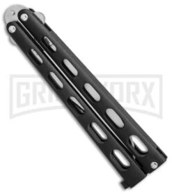 Bear & Son 114 & 114TR Black Butterfly Knife 2-Pack -Best Knife Shop bear son 2 pack butterfly special black 114 114TR BHQ 50066 er knife spine large