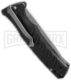 Boker Plus Strike Automatic Knife - Drop Point Stonewash Plain -Best Knife Shop boker 01bo400n side cm large