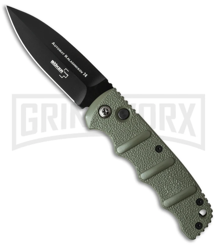 Boker Kalashnikov Dagger OD Green Automatic Knife - Black Plain 3 Boker Kalashnikov Dagger OD Green Automatic Knife - Black Plain
