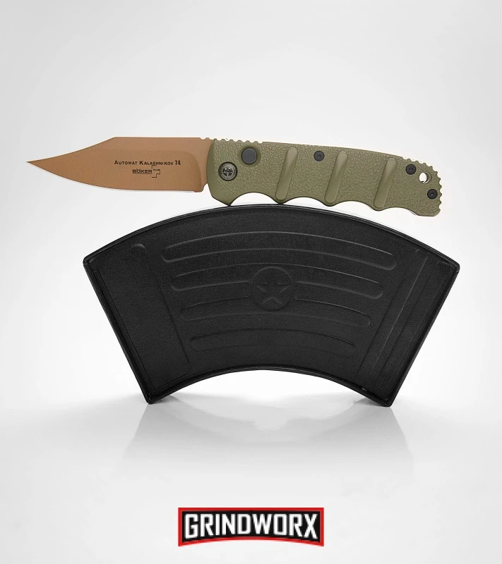 Boker Kalashnikov Desert Warrior Bowie Automatic Knife - Copper Plain 6 Boker Kalashnikov Desert Warrior Bowie Automatic Knife - Copper Plain - Image 4