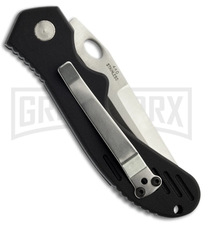 Top-Tech Black Automatic Knife - Satin Serr 4 Top-Tech Black Automatic Knife - Satin Serr - Image 2
