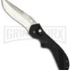Top-Tech Black Automatic Knife - Satin Serr -Best Knife Shop bp automatic top tech large