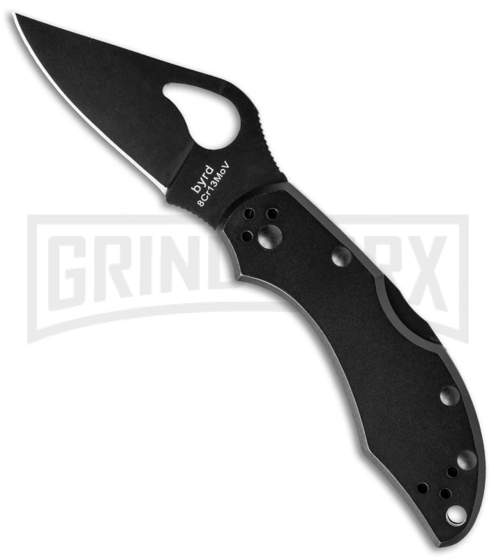 Byrd Robin 2 Black Stainless Steel Folding Knife - Black Plain 3 Byrd Robin 2 Black Stainless Steel Folding Knife - Black Plain