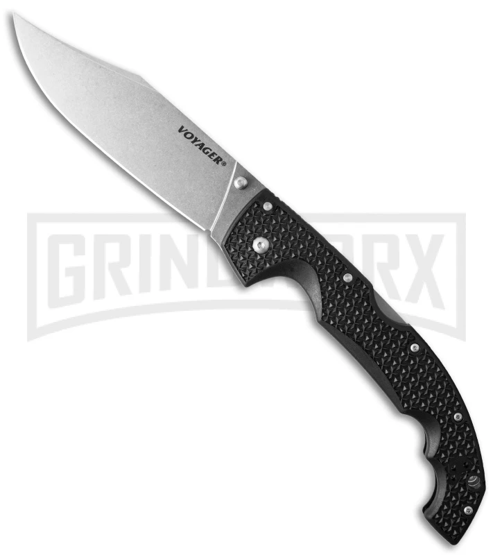 Cold Steel Black Voyager X Large Clip Point Knife - Stonewash Plain 3 Cold Steel Black Voyager X Large Clip Point Knife - Stonewash Plain