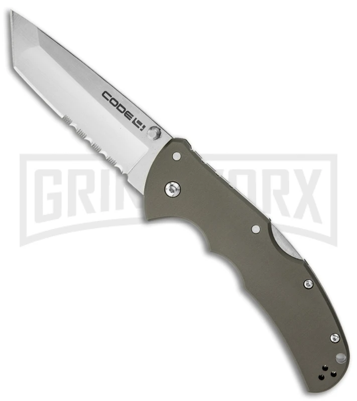 Cold Steel Code-4 Tanto Point Folding Knife - Satin Serr 3 Cold Steel Code-4 Tanto Point Folding Knife - Satin Serr