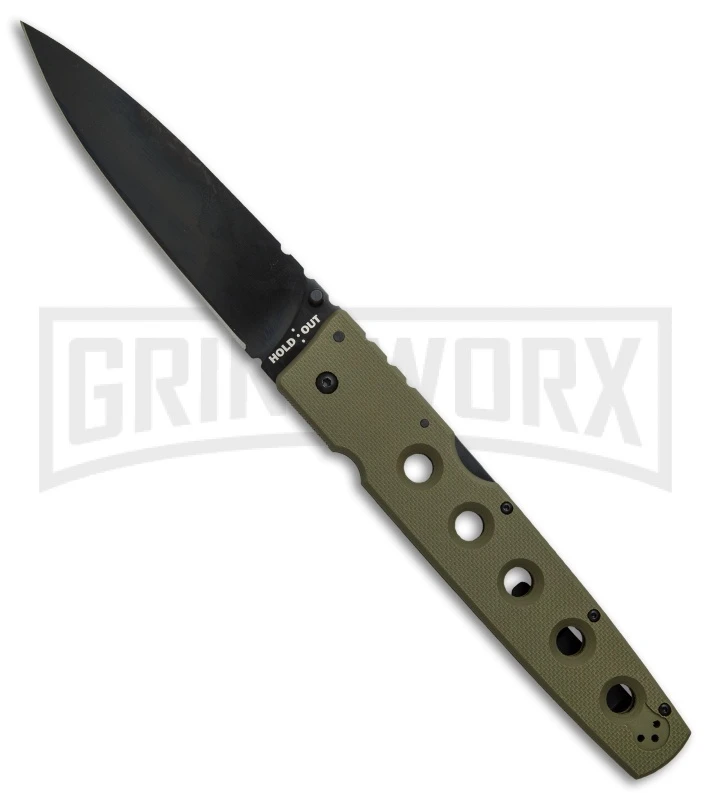 Cold Steel Hold Out I OD Green Folding Knife - Black Plain 3 Cold Steel Hold Out I OD Green Folding Knife - Black Plain