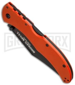 Cold Steel Broken Skull I Orange G-10 Folding Knife - Black Plain -Best Knife Shop cold steel steve austin broken skulls i 54sbor bottom cm large