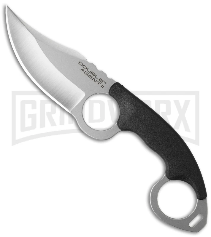 Cold Steel Double Agent II Clip Point Neck Knife - Satin Plain 3 Cold Steel Double Agent II Clip Point Neck Knife - Satin Plain