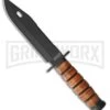 Coleman Ringleader Brown Stacked Leather Fixed Blade Knife - Black Plain 1 Coleman Ringleader Brown Stacked Leather Fixed Blade Knife - Black Plain -Best Knife Shop coleman ringleader brown stacked leather black BP 27570 jr large