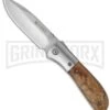 CRKT Carson Burl Wood Spring Assist Knife - Satin Plain -Best Knife Shop crkt carson m4 02w BHQ 7647 jr large