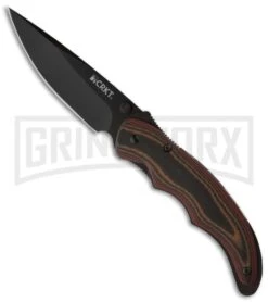 CRKT Endorser OutBurst Brown/Black G-10 Spring Assisted Knife - Black Plain