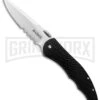 CRKT Lerch Enticer Black Spring Assisted Knife - Satin Serr -Best Knife Shop crkt lerch enticer 1061 large
