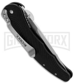 CRKT Lerch Enticer Black Spring Assisted Knife - Satin Serr -Best Knife Shop crkt lerch enticer 1061 side large