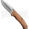 Elk Ridge Lash Zebra Wood Spring Assisted Knife - Satin Plain