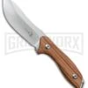 Elk Ridge Ol' Trusty Zebra Wood Fixed Blade Knife - Satin Plain -Best Knife Shop elk ridge ol trusty zebra wood satin BP 29730 jr large