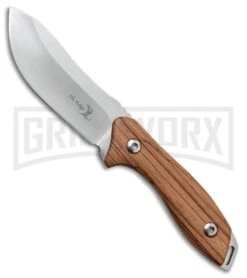 Elk Ridge Ol' Trusty Zebra Wood Fixed Blade Knife - Satin Plain