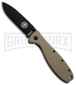 BRK Zancudo Desert Tan Folding Knife - Black Plain