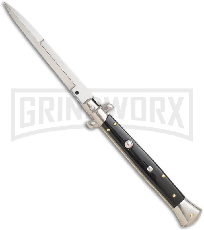 Frank B. 11" Italian Stiletto Black Acrylic Automatic Knife - Bayonet 3 Frank B. 11" Italian Stiletto Black Acrylic Automatic Knife - Bayonet