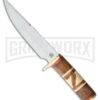 Frost Cutlery Chipaway Spirit Feather Bone/Wood Fixed Blade Knife - Satin Plain