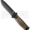 Gerber StrongArm Coyote Brown Polymer Fixed Blade Knife - Black Plain -Best Knife Shop gerber 30 001058n cm large