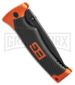 Gerber Bear Grylls Folding Survival Knife W/ Sheath & Paracord Bracelet -Best Knife Shop gerber folding sheath knife survival bracelet combo orange grey black serr 31 002416 knife side large