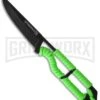 Grindworx Knives Centigray Neck Knife Green Fixed Blade Knife - Black Plain -Best Knife Shop grindworx centigray green neck knife large