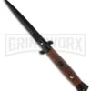 FRANK B. 9" Italian Stiletto Sim Briar Wood Tactical Automatic Knife - Dagger -Best Knife Shop italian stiletto auto briar dagger large