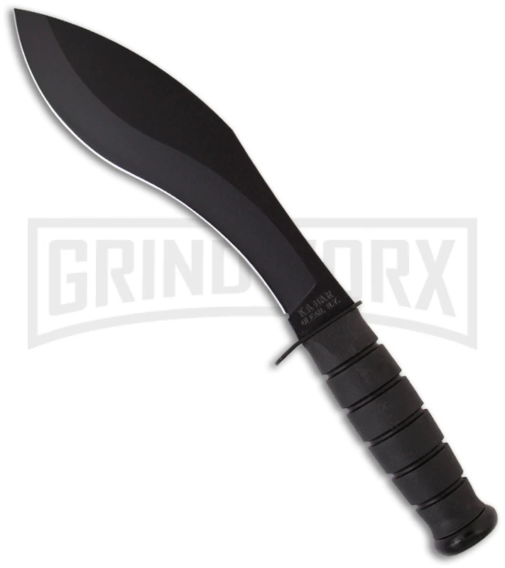 Ka-Bar Combat Black Kukri Knife Fixed Blade - Black Plain 3 Ka-Bar Combat Black Kukri Knife Fixed Blade - Black Plain