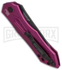 Kershaw Launch 6 Purple Automatic Knife - Black Plain -Best Knife Shop kershaw launch 6 purple ker7800purblk BHQ 37458 er side large