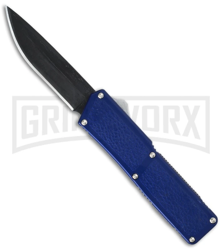 Lightning Blue D/A OTF Automatic Knife - Black Plain 3 Lightning Blue D/A OTF Automatic Knife - Black Plain