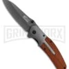 M-Tech Evolution Timber Lust Brown Wood Spring Assisted Knife - Gray Plain
