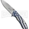 M-Tech USA States Banner Blue Spring Assisted Knife - Stonewash Plain 4TH18 -Best Knife Shop m tech usa states banner blue sa sw BP 29009 jr large