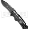 M-Tech USMC Semper Fi Drop Point Black Aluminum Spring Assisted Knife - Black -Best Knife Shop m tech usmc semper fi dp black alum sa black BP 28526 jr large