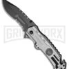 M-Tech USMC Semper Fi Drop Point Gray Aluminum Spring Assisted Knife - Black 2 M-Tech USMC Semper Fi Drop Point Gray Aluminum Spring Assisted Knife - Black -Best Knife Shop m tech usmc semper fi dp gray alum sa black BP 28527 jr large