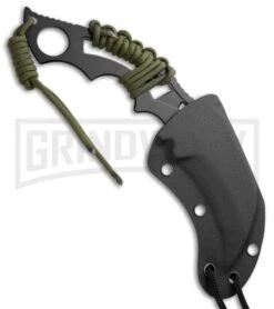 M-Tech Modified Karambit Fixed Blade Neck Knife - Black Plain -Best Knife Shop mtech fixed mt 20 20t sheath large