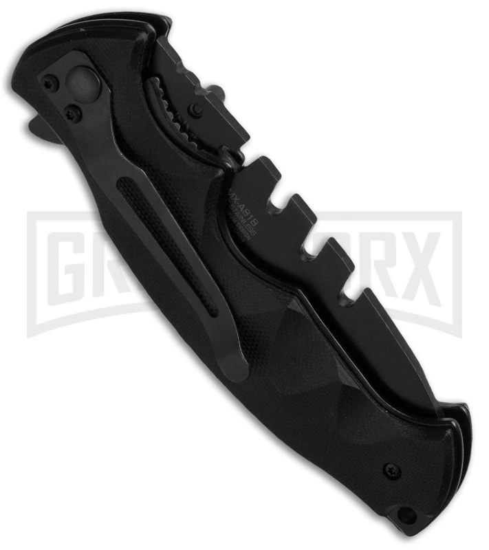 MTech XTreme Ballistic Black Spring Assisted Knife - Black Serr 4 MTech XTreme Ballistic Black Spring Assisted Knife - Black Serr - Image 2