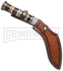 Precursor S4 Kukri Fixed Blade Knife - Damascus Plain -Best Knife Shop precursor damascus s4 sheath cm large