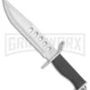 Rite Edge Crack Black Fixed Blade Knife W/ Glass Breaker - Satin Plain -Best Knife Shop rite edge crack black glass breaker satin BP 29516 jr large