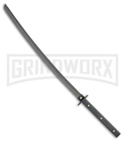Rite Edge Katana Black Sword W/ Wood Scabbard - Black Plain