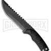 Rite Edge Shadow Black Tactical Fixed Blade Knife W/ Sawback - Black Plain -Best Knife Shop rite edge shadow black tactical sawback black BP 29522 jr large