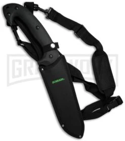 Schrade SCHF43 Frontier Black TPE Fixed Blade Knife - Black Plain -Best Knife Shop schrade fixed schf43 cm sheath large