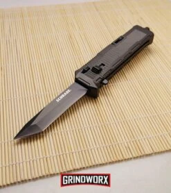 Schrade SCHOTF8TB Viper OTF Black Aluminum Assisted Knife - Tanto Black Plain -Best Knife Shop schrade otf schotf8tb dl large