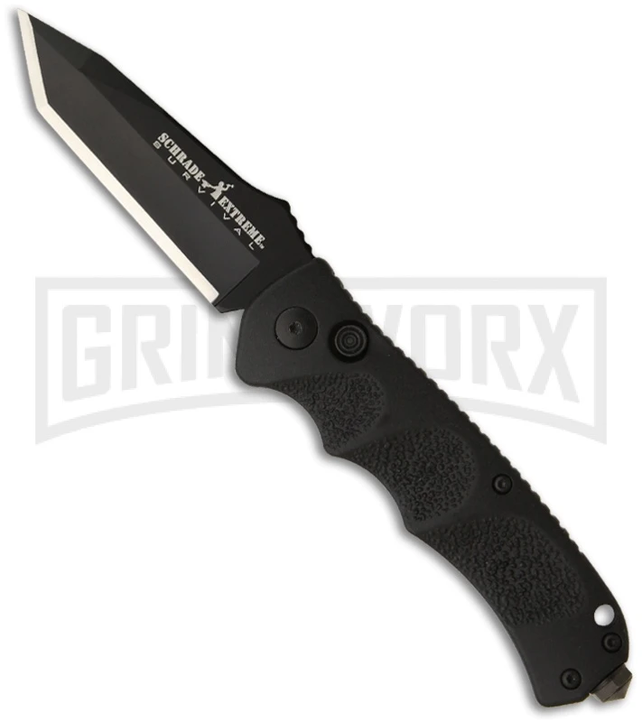Schrade Extreme Survival SC60BT Automatic Knife - Tanto Black Plain 3 Schrade Extreme Survival SC60BT Automatic Knife - Tanto Black Plain