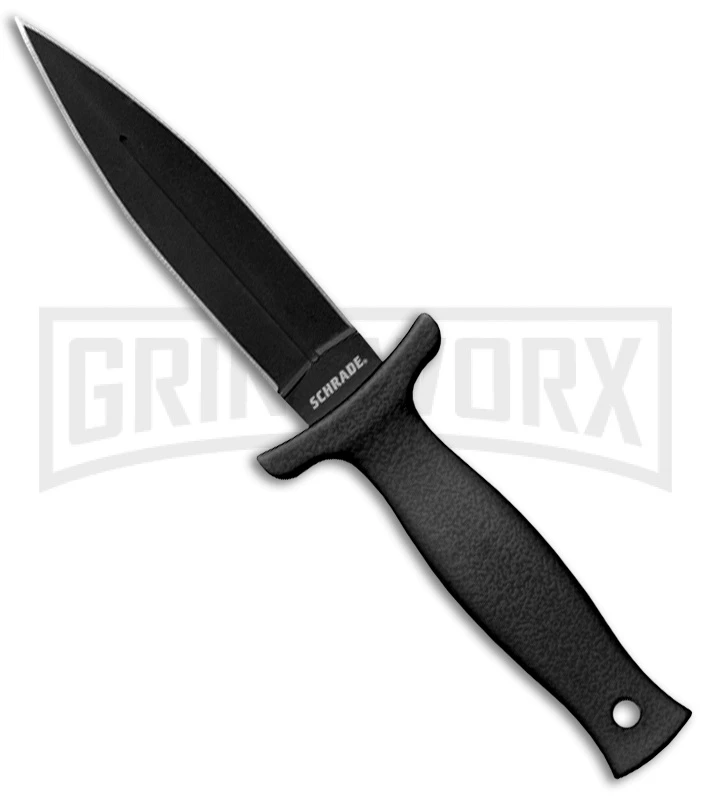 Schrade SCHF19L Black Large Boot Knife D/E Fixed Blade - Black Plain 3 Schrade SCHF19L Black Large Boot Knife D/E Fixed Blade - Black Plain